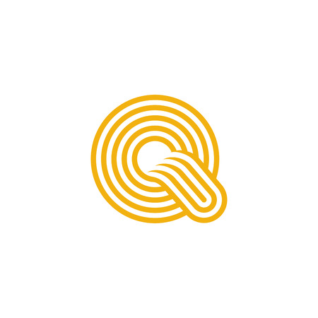 Creative Letter Q Logo design vector template Linear. Type Character Symbol Logotypeのイラスト素材