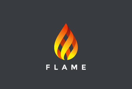 Fire Flame droplet design vector template.
Burning inferno fireball concept icon.のイラスト素材