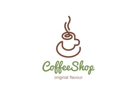 Coffee cup Logo design vector template Linear style.
Hot drinks Logotype concept iconのイラスト素材