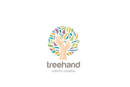 Hands Tree  design vector template.
Helping symbol Charity foundation  concept iconのイラスト素材