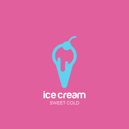 Ice cream Logo design vector template.のイラスト素材