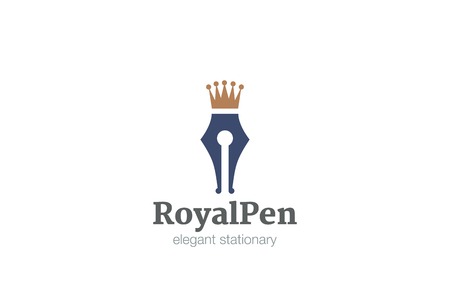 Royal Pen crown Logo design vector template.
Law, Legal, Lawyer, Copywriter, Writer, Stationary Logotype concept iconのイラスト素材