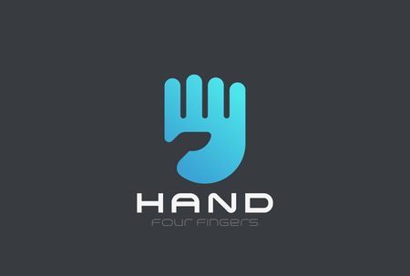 Hand Logo design vector template Negative space styleのイラスト素材