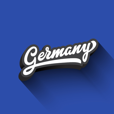 Germany text Calligraphy Vintage Retro Lettering vector design.
Typography 3D Poster Banner Card templateのイラスト素材