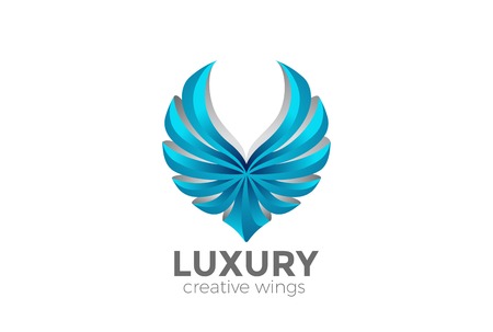 Eagle Wings Logo design vector template.
Luxury corporate heraldic Falcon Phoenix Hawk bird Logotype concept iconのイラスト素材