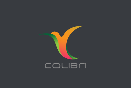 Colibri Hummingbird abstract Logo design vector template.
Flying Bird Logotype concept iconのイラスト素材
