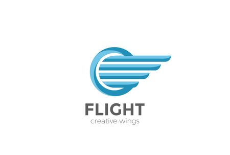 Circle Wings Logo design vector template.
Aviation Aircraft Flight Logotype concept iconのイラスト素材