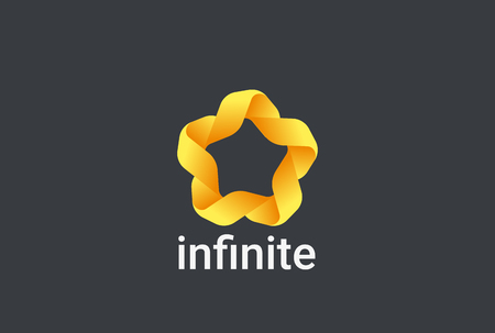 Five point Star Union Logo ribbon Looped infinity design vector template.
Teamwork Friendship Partnership Logotype concept iconのイラスト素材