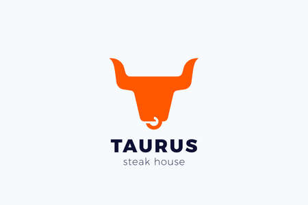 Bull Cow Logo Steak House Meat Store Butchery vector design template.のイラスト素材