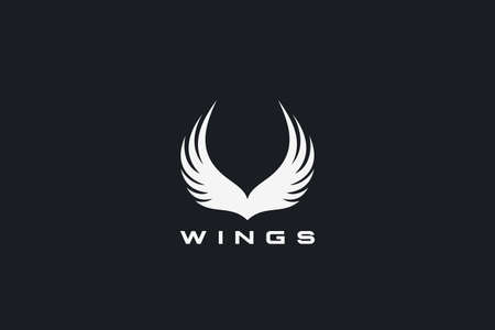 Wings Logo Bird Abstract Vector Silhouette design template. Wing Elements for Logotype Heraldic Emblem Luxury identity.のイラスト素材