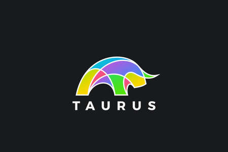 Bull Logo Bison Taurus design vector template. Steak House Meat store Logotype concept icon.