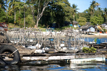 Koh Phra Thong, Thailand, 2018, December 12. Fisherman Village and their boatのeditorial素材