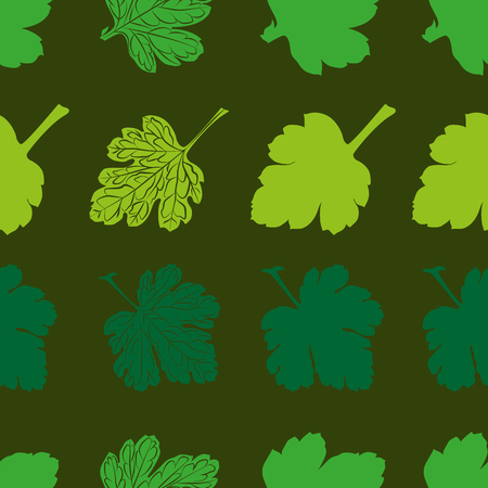 Seamless background illustration for decoration, texture pattern with leaves of different shades of green with leaf elements for colorful packaging and printing on the cover of the cardのイラスト素材