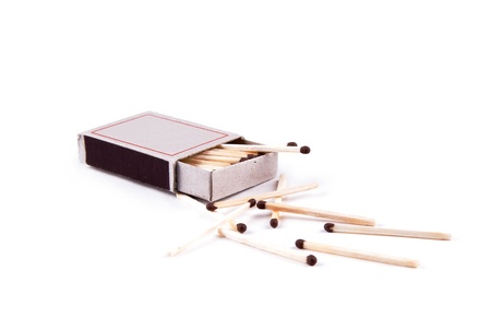 Matchbox isolated on white backgroundの写真素材
