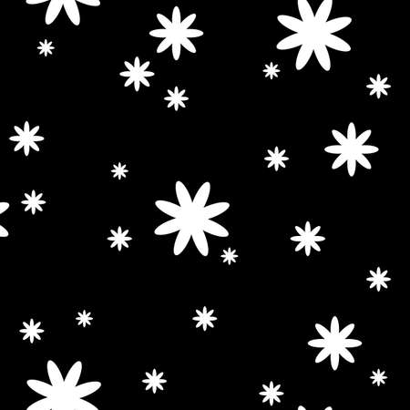 Pattern snowy sky. Night black stellar sky.vector illustrationのイラスト素材