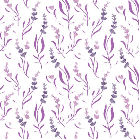 pattern floral witch flowers of lavenderのイラスト素材