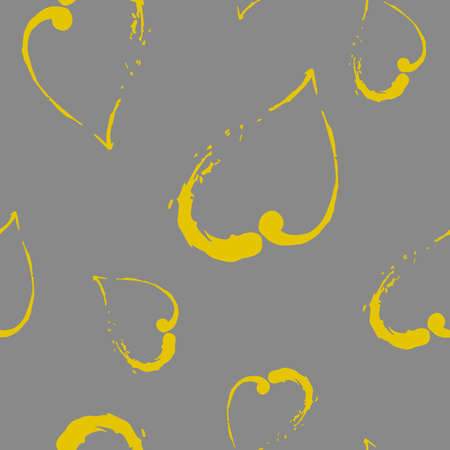 seamless pattern with yellow hearts on a grey background for paper,wallpaper,textile