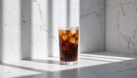 Architectural Style Iced Coffee â Clear Glass with Shadowsの素材