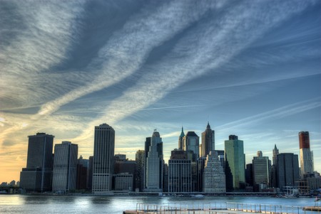 Skyline of Manhattanの写真素材