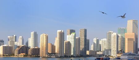The skyline of Miami, Florida.の写真素材