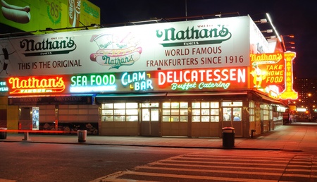Nathan's hotdogs since 1916 in coney island, New york City. October 25, 2010.のeditorial素材