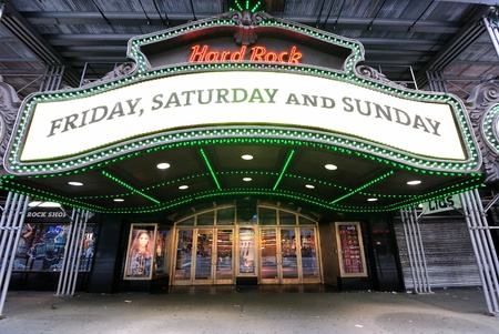 New York City, USA, June 27, 2010 - World famous restaurant Hard Rock Cafe in Times Square New York City.のeditorial素材