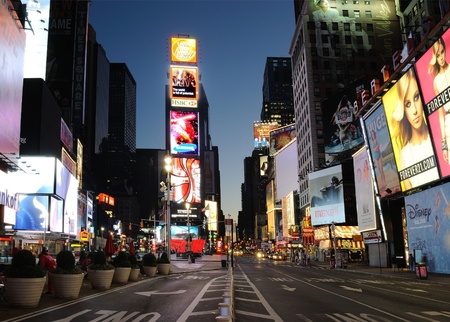 NEW YORK CITY - SEPTEMBER 5: A rare view of an empty Times Square, usually one of the busiest...