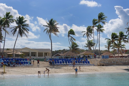Grety Stirrup Cay in the Bahamas, a private island owned by Norwegian Cruise LInes.  January 1, 2011.のeditorial素材