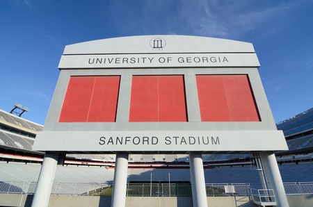 Sanford Stadium, home of the Georgia Bulldogs, a South Eastern Conference football team in Athens, Georgia. February 13, 2011.のeditorial素材