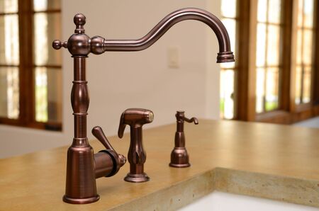 Faucet in a kitchen sink