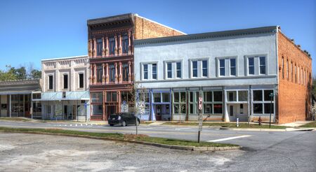 A small downtown area in Comer, Georgia, USA.の写真素材