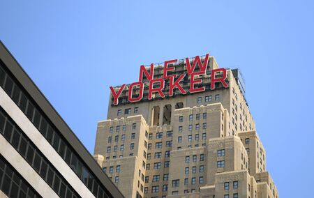 The New Yorker Hotel, built in the Art Deco style of the 1920's and 30's, in New York City.  May 26, 2010.のeditorial素材