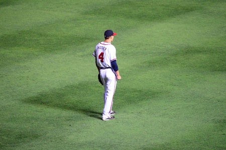 Atlanta, Georgia - June 16, 2011: Joe Mather of the Atlanta Braves Baseball Team.