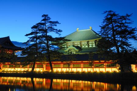 Exterior of Todaiji, the world's largest wooden building and a UNESCO World Heritage Site in Nara, Japan.のeditorial素材