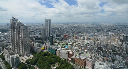 Aerial view of Shinjuku Ward, Tokyo, Japan.の写真素材