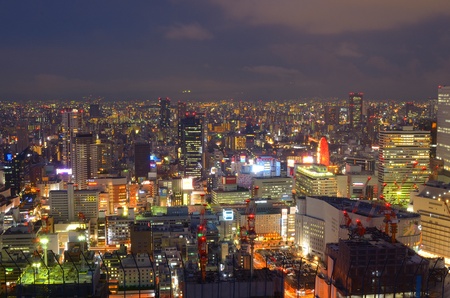 Osaka, Japan - July 13, 2011: With a Metropolitan area of nearly 18 million people, Osaka is Japanのeditorial素材
