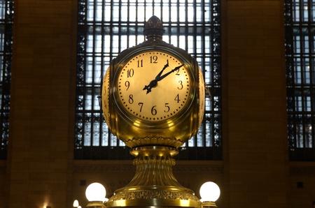 Clock in the interior of Grand Central Terminal in New York City.