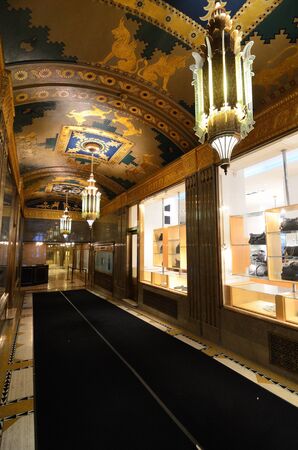 NEW YORK CITY - AUGUST 29: Interior of the art deco French Building on August 29, 2011 in New York, NY. The building dates from 1927 and is on the National Register of Historic Places.のeditorial素材