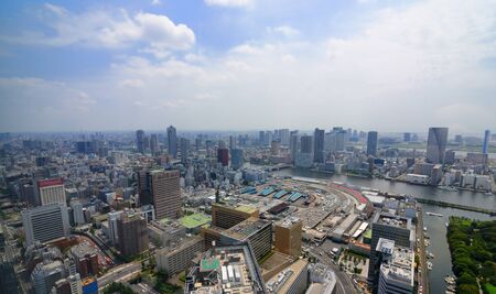 View of Shiome and Sumida River in Tokyo, Japan.の写真素材