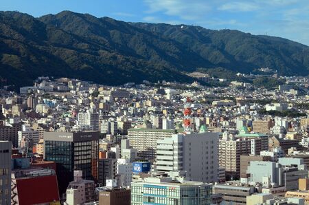 KOBE, JAPAN - JULY 10: In the wake of the 1995 Great Hanshin Earthquake, Kobe quickly emerged as a modern city with the presence of over 100 international corporations July 10, 2011 in Kobe, Japan.のeditorial素材