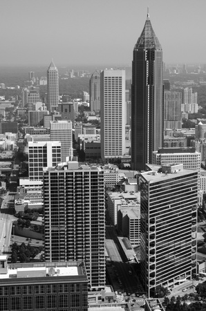 Atlanta cityscape in black and white.の写真素材