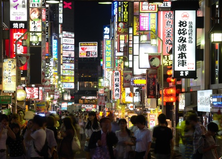 Tokyo, Japan - July 5, 2011: Kabuki-cho is the redlight and entertainment district of Tokyo, Japan.のeditorial素材