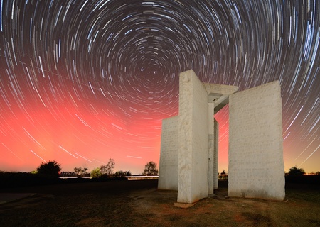 Aurora Borealis behind the Georgia Guidestonesのeditorial素材
