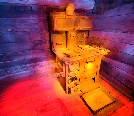 an old stove light painted in vivid colorsのeditorial素材