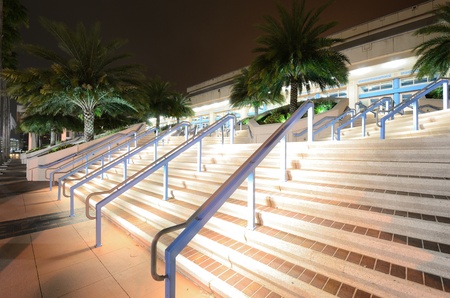 convetion center stairs with palm trees