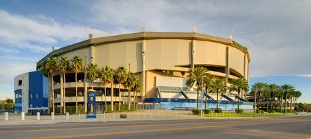 ST. PETERSBURG, FLORIDA - JANUARY 2: Tropicana Field on January 2, 2012 in St. Pete, FL. It is the only stadium in history to host full seasons of professional baseball, football, hockey, arena football, and collegiate basketball and football.のeditorial素材