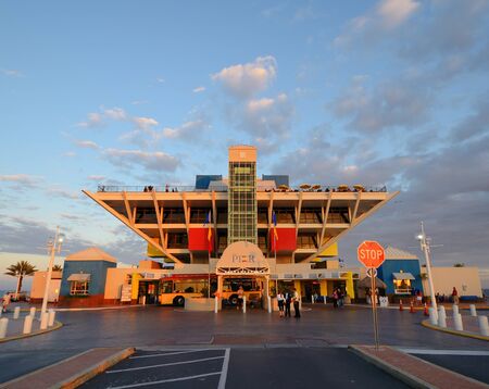 ST. PETE, FLORIDA - DECEMBER 26: The inverted pyramid of the Pier December 26, 2011 in St. Pete, FL.  the St. Pete City Council recently voted to demolish and reconstruct The Pier.のeditorial素材