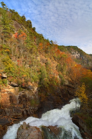 Tallulah River rushing through Tallula Gorge in Tallulah Falls, Georgia.のeditorial素材