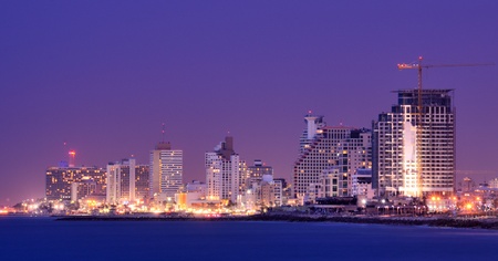 Skyline of Tel Aviv, Israel along the Mediterranean coast.の写真素材