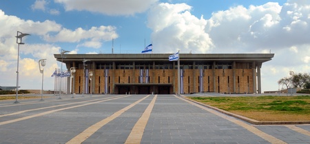 JERUSALEM - FEBRUARY 25: The Knesset February 25, 2012 in Jerusalem, IL. Convened The Knesset passes all laws, elects the President and Prime Minister and supervises the work of the government.のeditorial素材